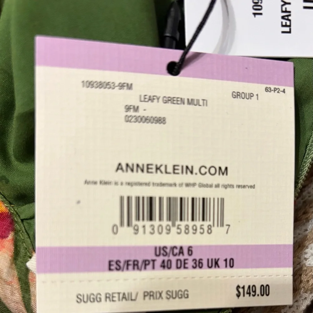 NWT Anne Klein Multicolor Tropical Halter Midi Dress With Pockets Size 6 - Picture 6 of 6